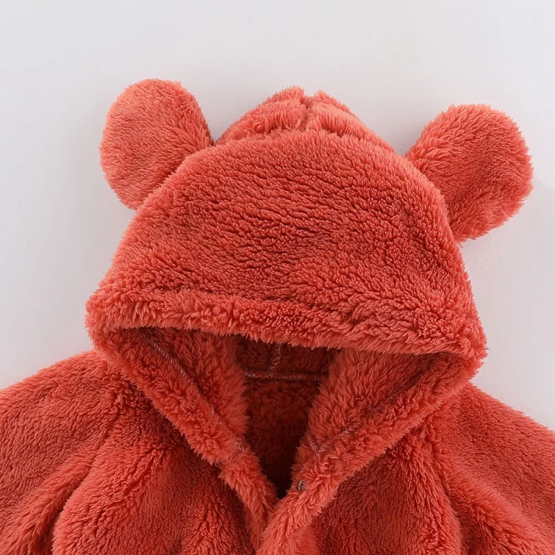 Warme Teddy-Overall mit Ohren – Ultimativer Fleece-Komfort für Kinder