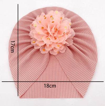 Weiche Baby-Turbanmütze mit Rüschendetail – KuschelGlanz (1+1 Gratis)