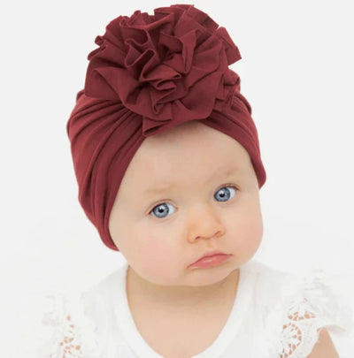 Weiche Baby-Turbanmütze mit Rüschendetail – KuschelGlanz (1+1 Gratis)