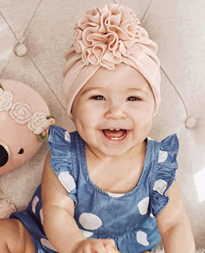 Weiche Baby-Turbanmütze mit Rüschendetail – KuschelGlanz (1+1 Gratis)