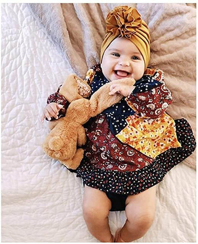 Weiche Baby-Turbanmütze mit Rüschendetail – KuschelGlanz (1+1 Gratis)