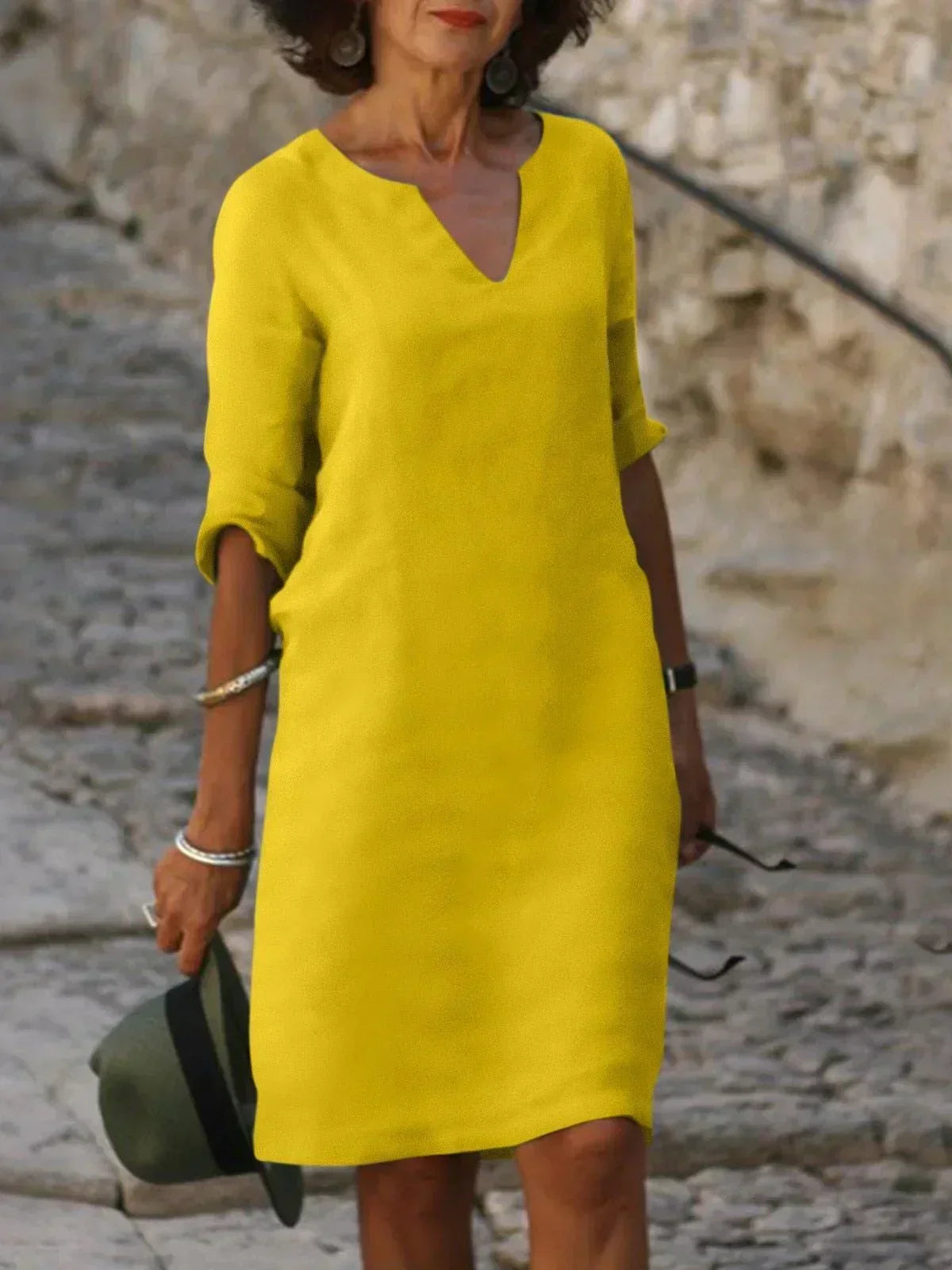 Helena | Elegantes V-Ausschnitt Kleid
