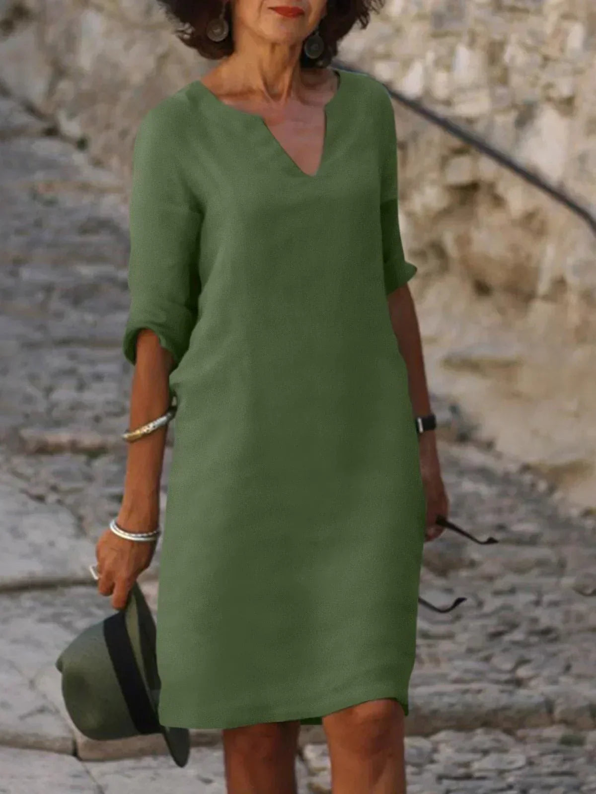 Helena | Elegantes V-Ausschnitt Kleid