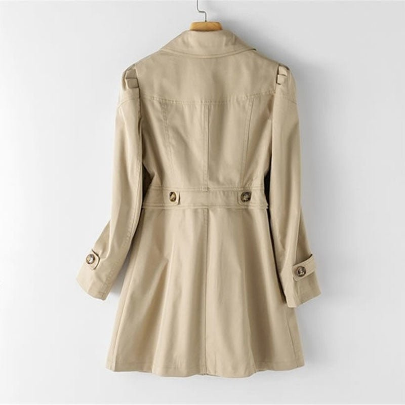 Akira | Damen Trenchcoat Schwarz | Lange Übergangsjacke