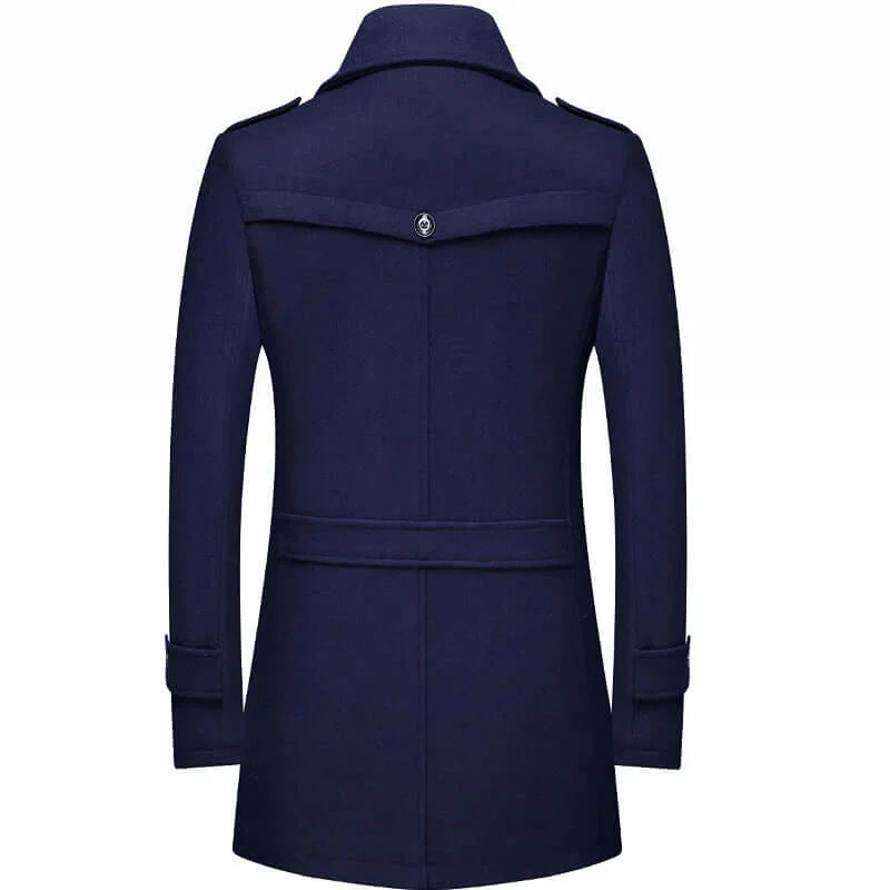 Ayaan | Herren Schwarz Trenchcoat | Lange Jacke