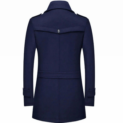 Ayaan | Herren Schwarz Trenchcoat | Lange Jacke