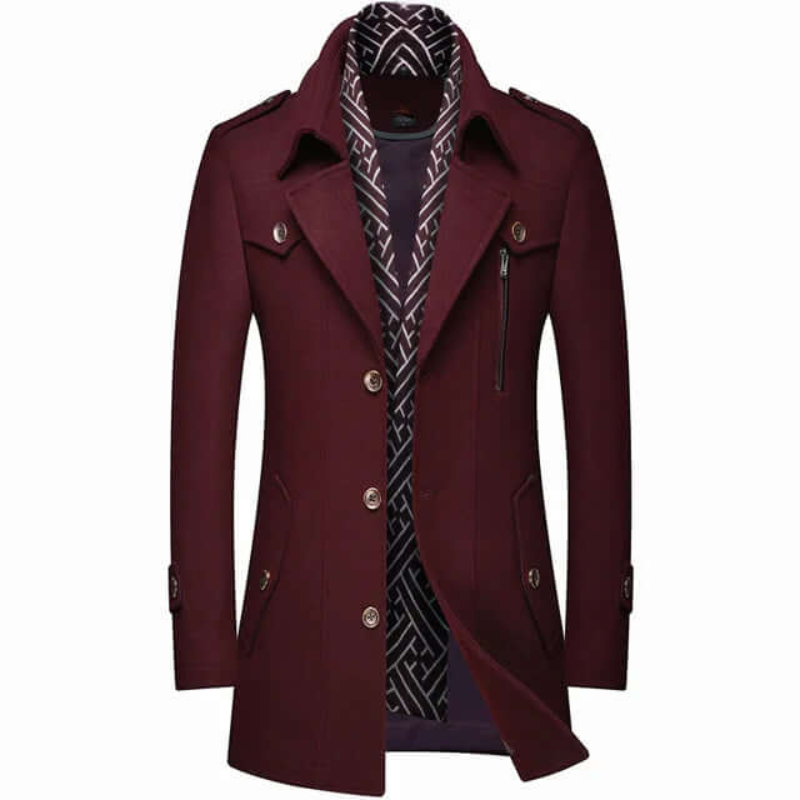 Ayaan | Herren Schwarz Trenchcoat | Lange Jacke