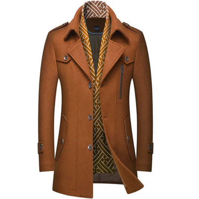 Ayaan | Herren Schwarz Trenchcoat | Lange Jacke