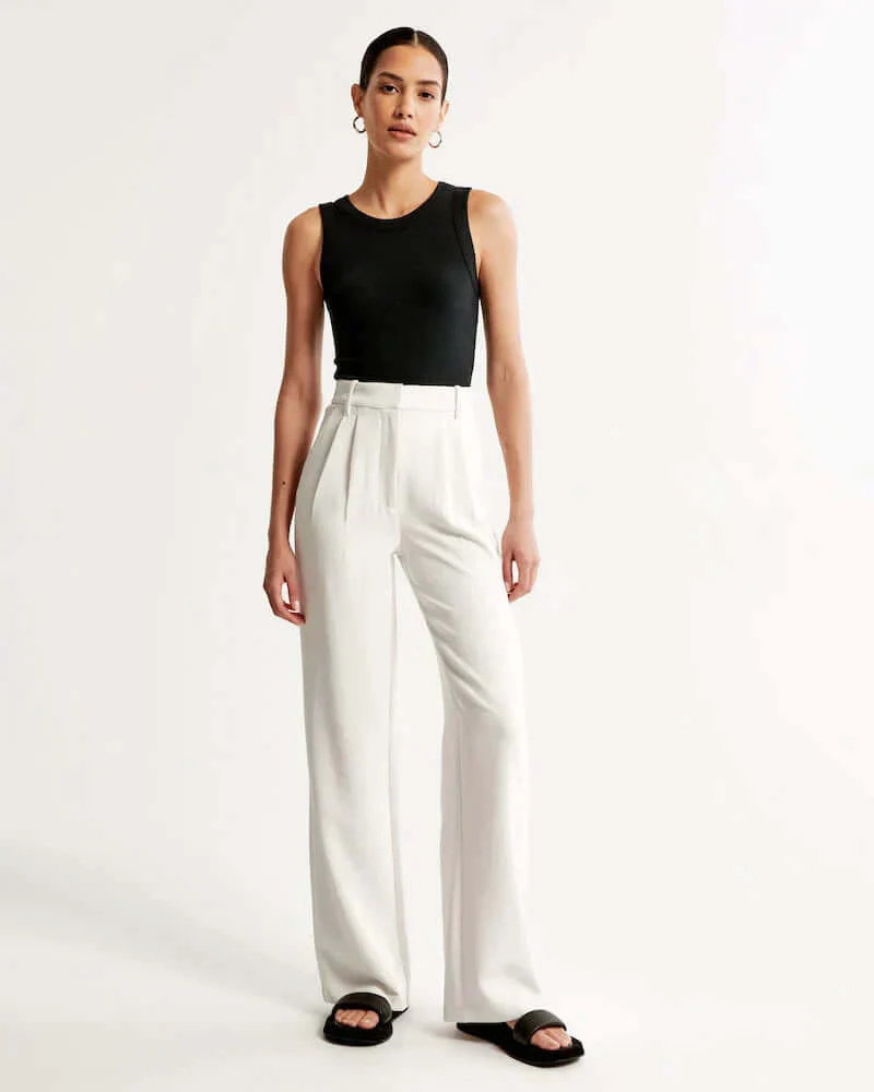 Adalyn | Damen Schwarz Weite Hose | Elegant