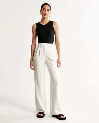 Adalyn | Damen Schwarz Weite Hose | Elegant