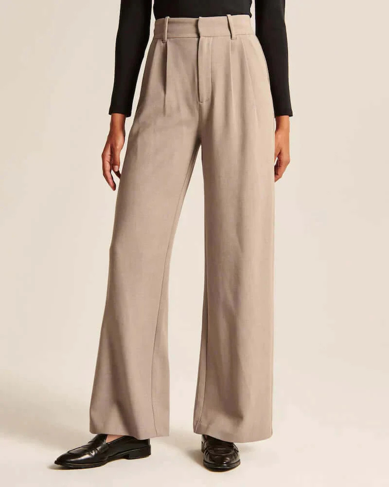 Adalyn | Damen Schwarz Weite Hose | Elegant