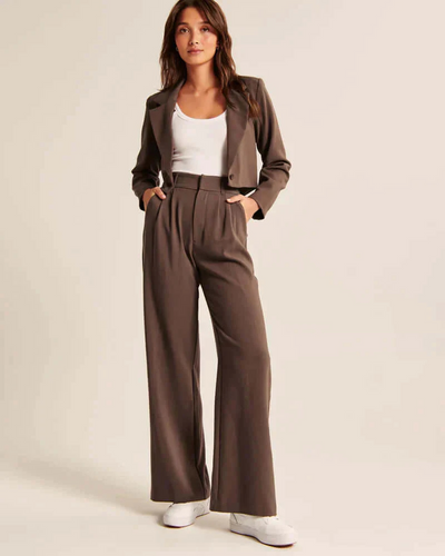 Adalyn | Damen Schwarz Weite Hose | Elegant