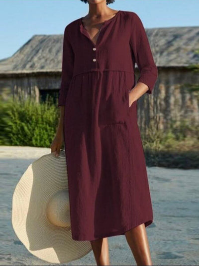 Aiza | Schwarzes Shirtkleid | Midi