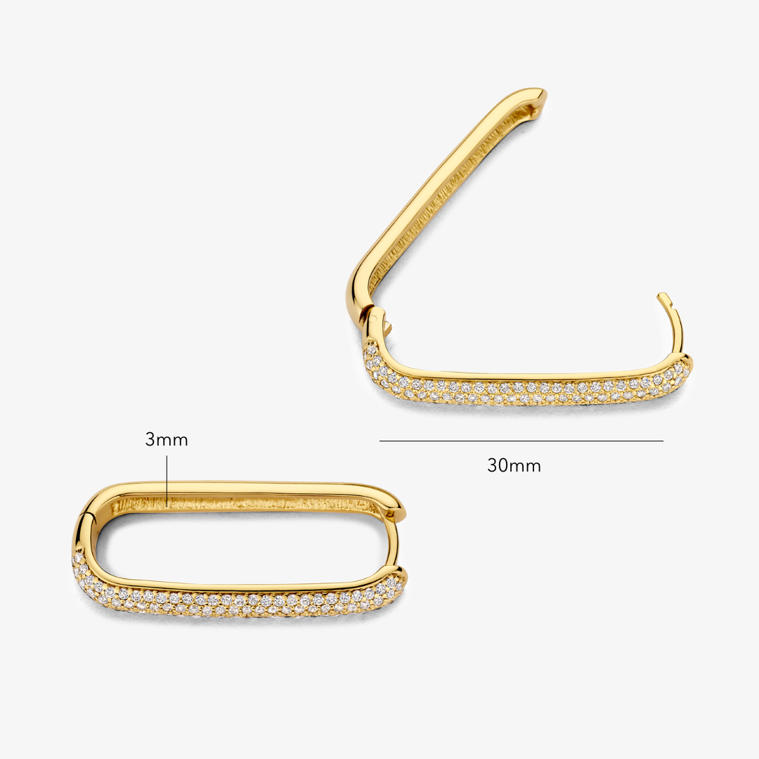 Große Pavé Creolen in Gold