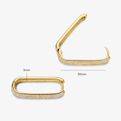 Große Pavé Creolen in Gold
