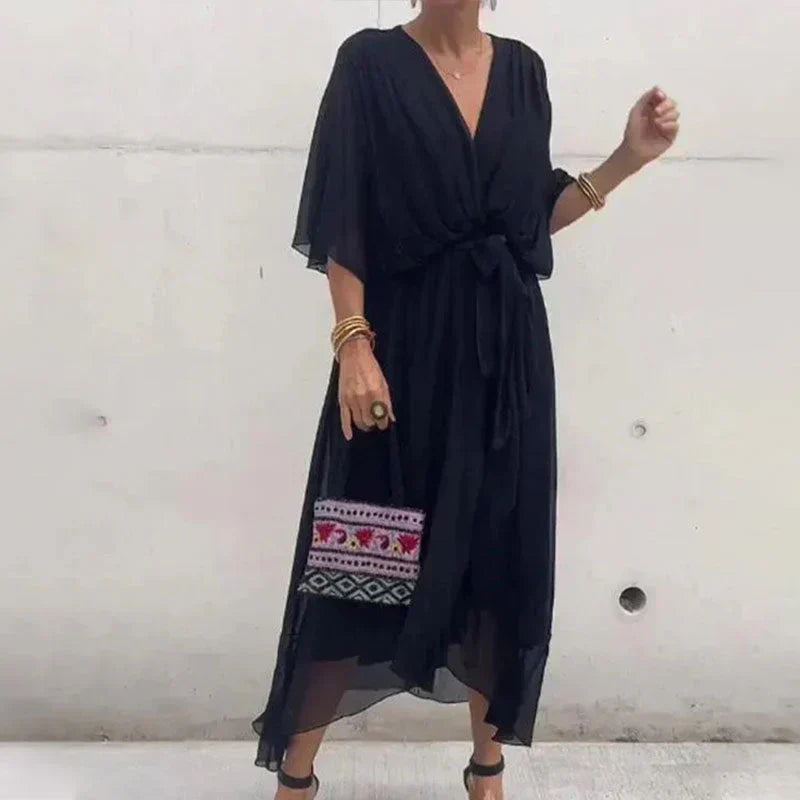 Zera – Boho-Chic Wickelkleid mit V-Ausschnitt