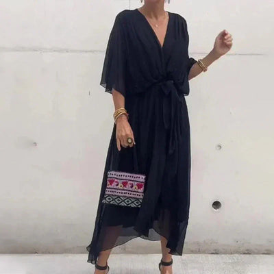 Zera – Boho-Chic Wickelkleid mit V-Ausschnitt