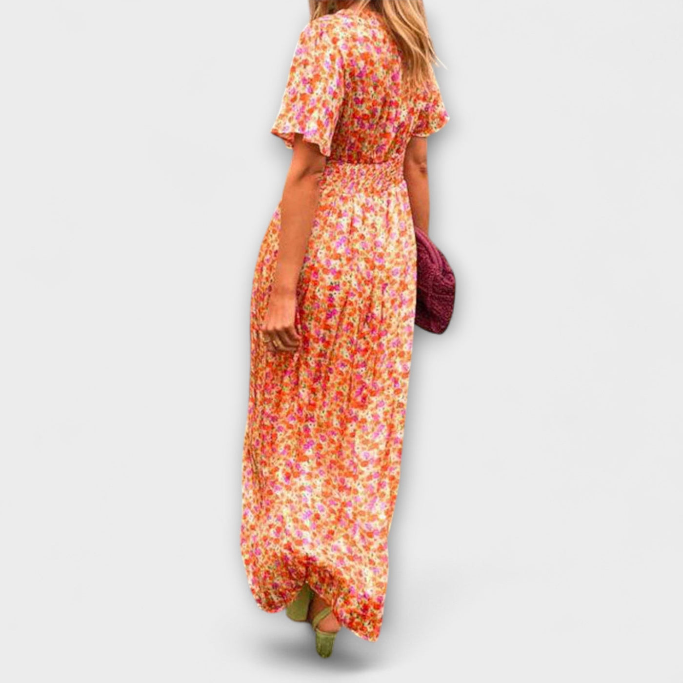 Elsie - Zeitloses V-Ausschnitt Kleid