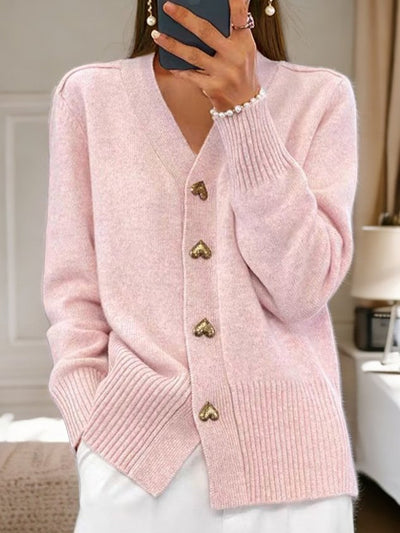 Tanja | Strickjacke mit Herzknöpfen