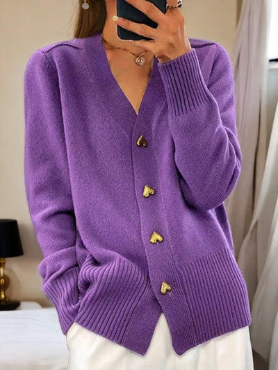 Tanja | Strickjacke mit Herzknöpfen