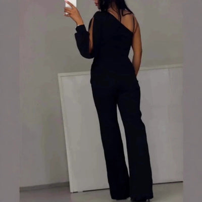Azlina – Jumpsuit Mit Einer Schulter Und Ausgestelltem