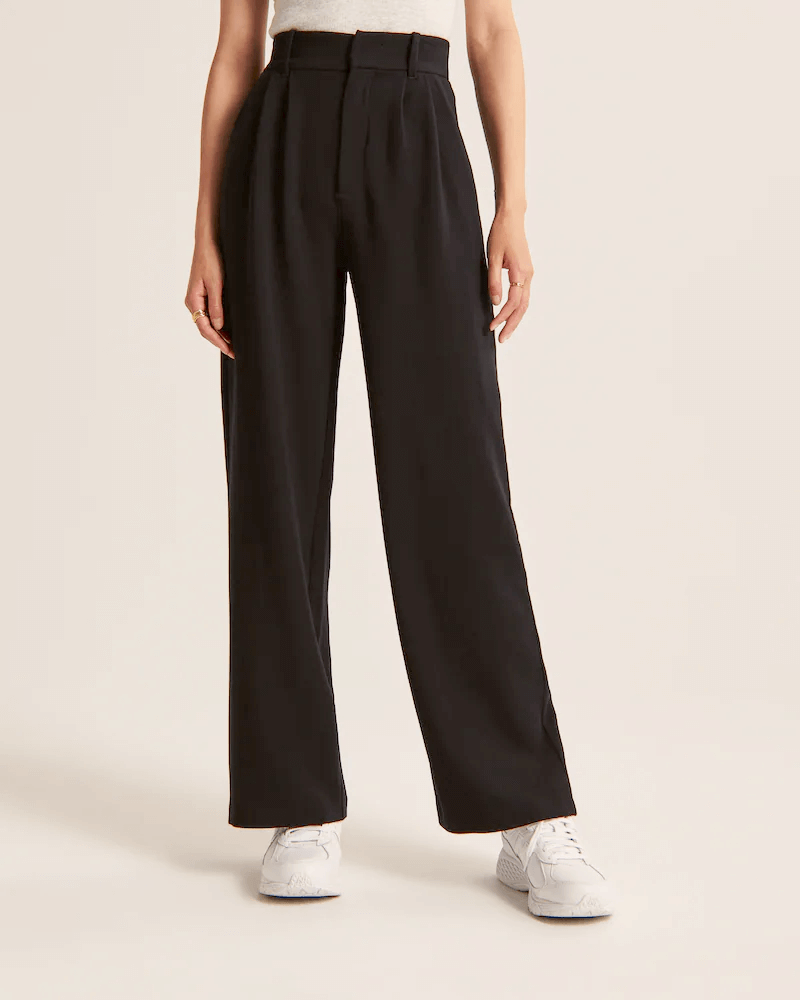 Adalyn | Damen Schwarz Weite Hose | Elegant