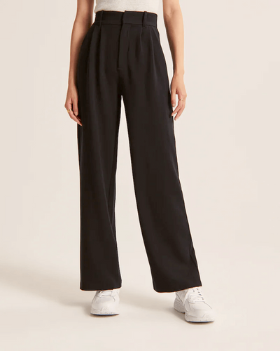 Adalyn | Damen Schwarz Weite Hose | Elegant