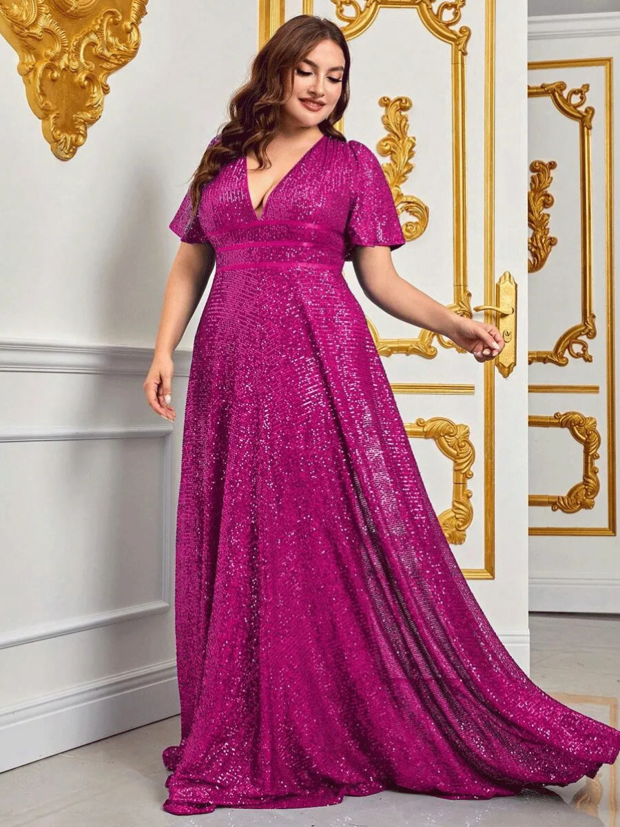 Xavi | Blau Paillettenkleid | Maxi