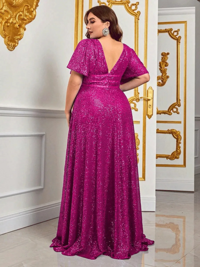 Xavi | Blau Paillettenkleid | Maxi