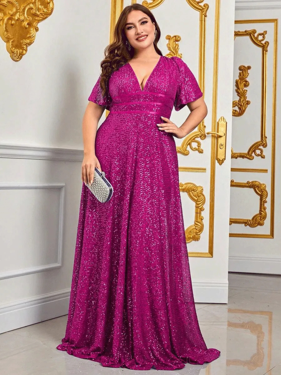 Xavi | Blau Paillettenkleid | Maxi